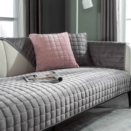 Anti-Slip Sofa Cover | Plush Fleece Couch Protector
