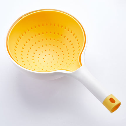 Double-Layer Colander with Bowl & Handle – 1.2L + 1.7L | Grey, Yellow, Green