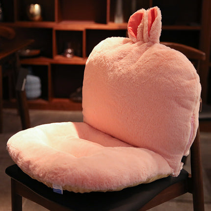 Cute Animal Seat Cushion with Backrest | Plush Chair Hugger
