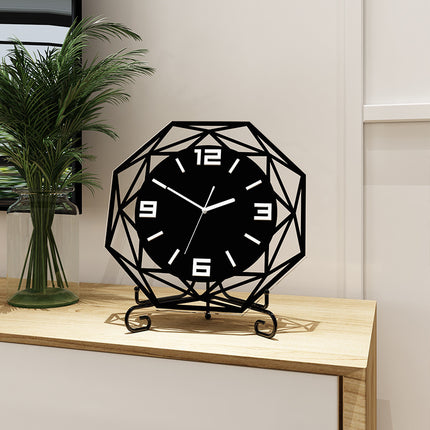 Modern Art Desk Clock 🕒 – Mercer Movement, Black