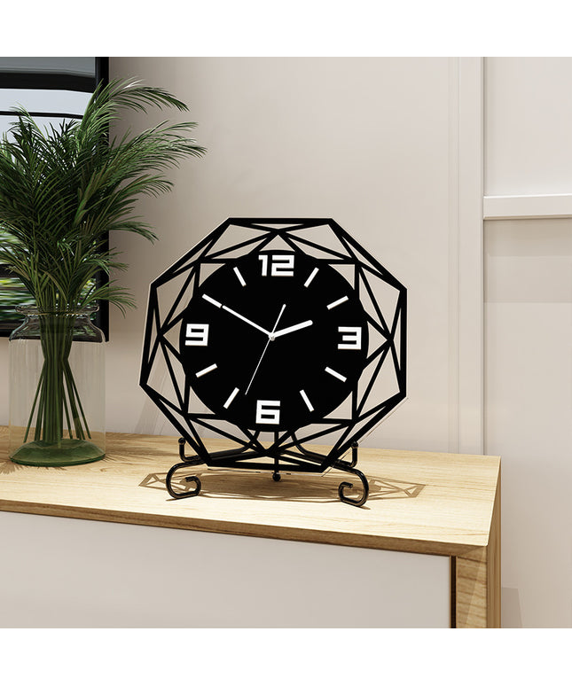 Modern Art Desk Clock 🕒 – Mercer Movement, Black