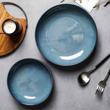 Porcelain Pasta Plates 🍝 – Deep Blue Glaze, small or large