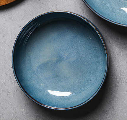 Porcelain Pasta Plates 🍝 – Deep Blue Glaze, small or large