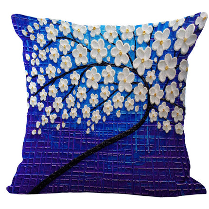 Oil Painting Cushion Cover | Artistic Cotton Linen Pillow 45x45