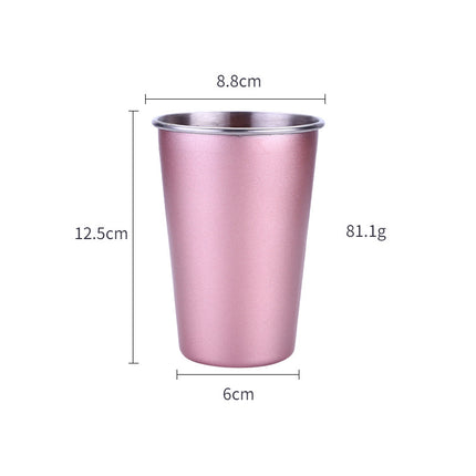 500ML Stainless Steel Travel Mug with Straw | Metallic Cup