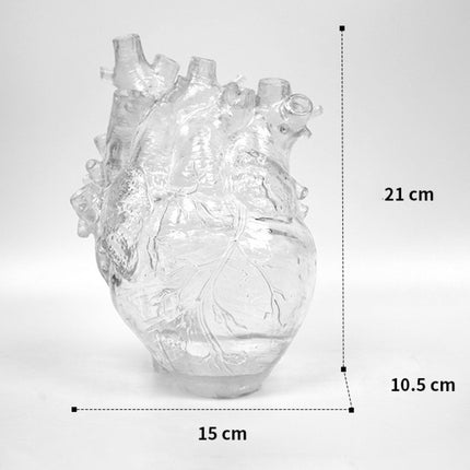 Realistic Heart Vase | Transparent Resin Anatomical Décor