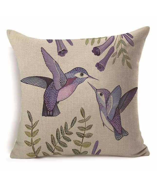 Bird Cushion Covers – Colourful Parakeet & Branch Pattern
