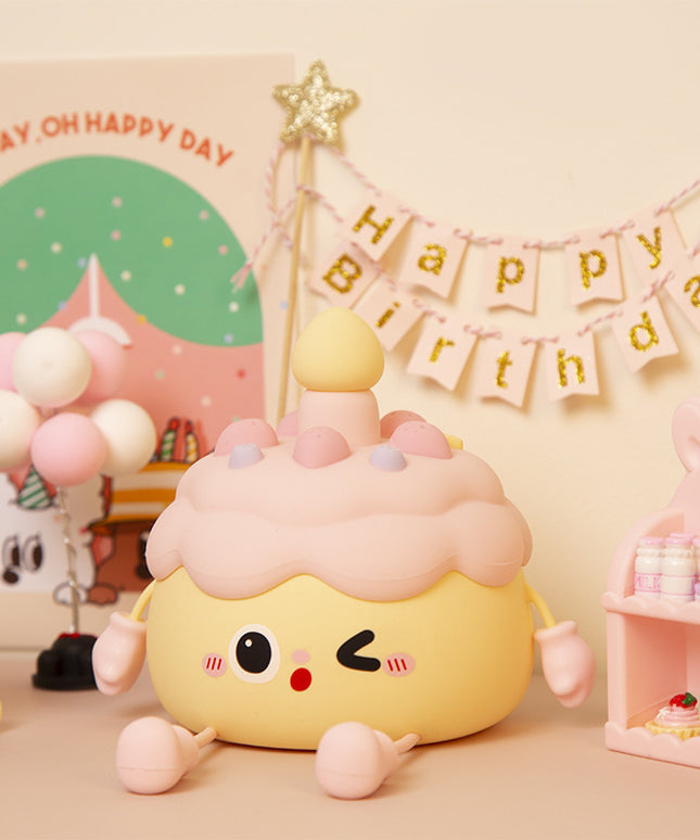 Birthday Cake Bedside Mobile Phone Holder Small Night Lamp