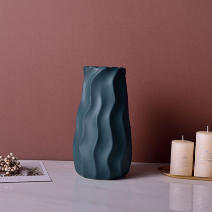 Ceramic Ripple Vase | Modern Coloured Decorative Vase
