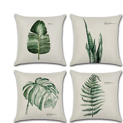 Flax Leaf Cushion Cover 45x45 | Minimalist Botanical