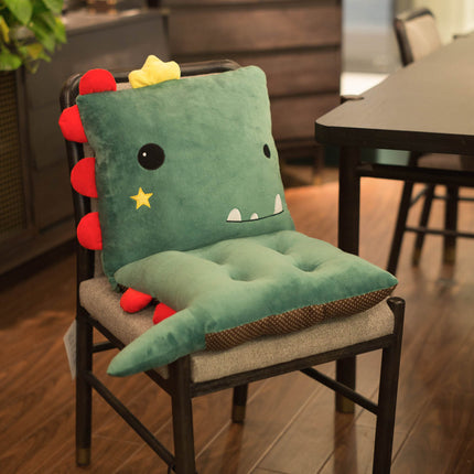 Cute Animal Seat Cushion with Backrest | Plush Chair Hugger