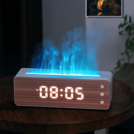 Flame Humidifier with Clock – Aromatherapy Bedroom Atmosphere Lamp | Ikeame