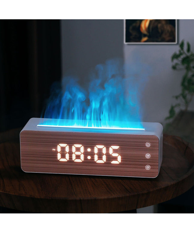 Flame Humidifier with Clock – Aromatherapy Bedroom Atmosphere Lamp | Ikeame