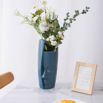 Abstract Face Vase – European Art Style Statement Piece
