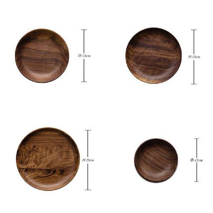 Luxury Dark Wood Plates & Serving Trays – Handcrafted Dinnerware | 11–20 cm