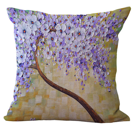 Oil Painting Cushion Cover | Artistic Cotton Linen Pillow 45x45