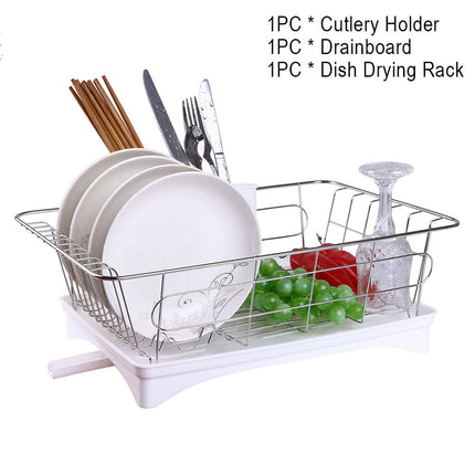 Countertop Dish Draining Rack – Stainless Steel Kitchen Organiser | Ikeame