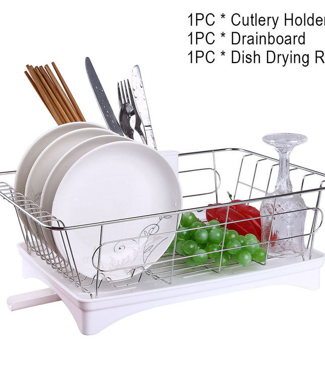 Countertop Dish Draining Rack – Stainless Steel Kitchen Organiser | Ikeame