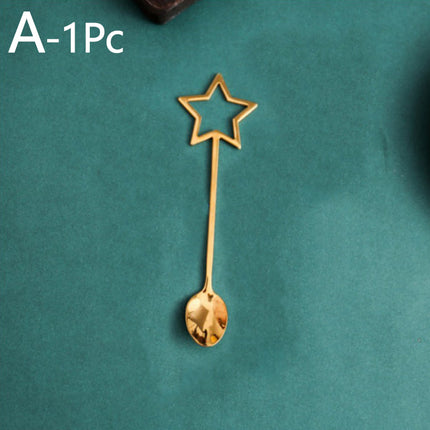 Creative color star 304 stainless steel spoon coffee stirring spoon