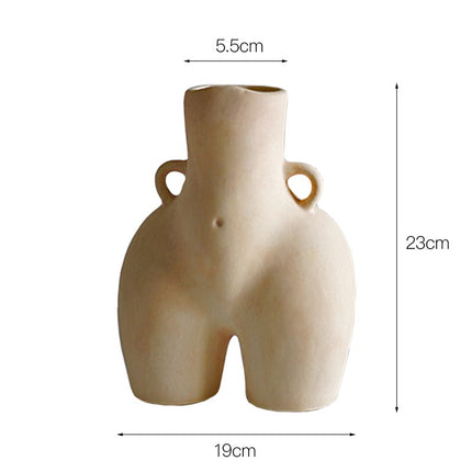 Nordic Female Form Vase – Minimalist Ceramic Body Sculpture