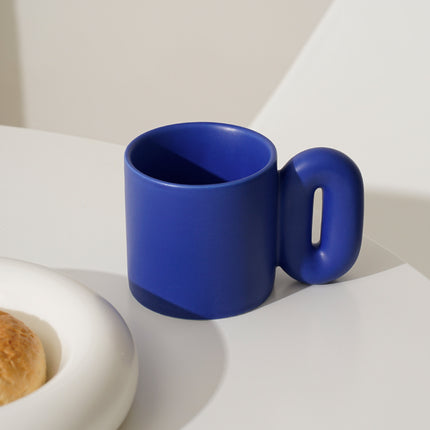 Nordic Style Mug ☕ – Royal Blue or White, Artistic Ceramic
