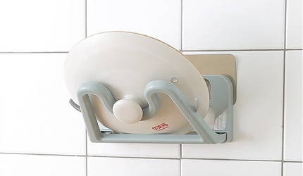 Punch-Free Kitchen Wall Rack – Utensils, Lids, Boards | Beige, Black, Blue