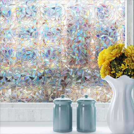 3D colorful glue-free balcony bathroom frosted window sticker