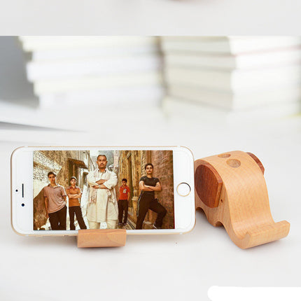 🐘 Wooden Elephant Pen Holder & Phone Stand – Natural Charm, Smart Design