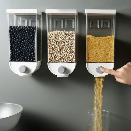 Wall Mounted Cereal Dispenser Airtight Grain Storage Box