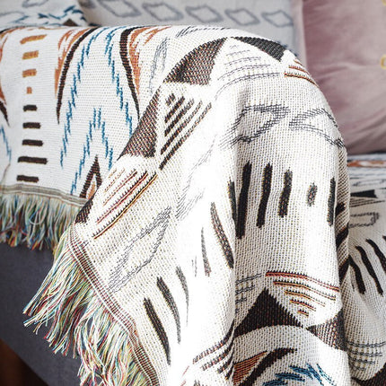 Double-Sided Geometric Boho Woven Blanket