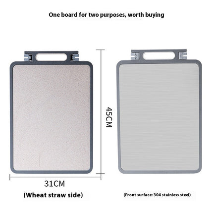 Cutting Board 304 Stainless Steel Chopping Board Kitchen Plastic Cutting Board Sharpening Double-sided Cutting Board