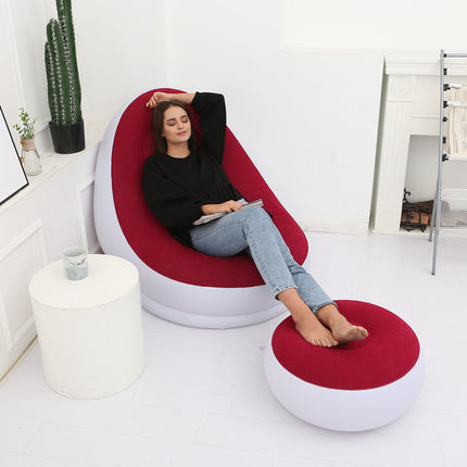 Inflatable Lounge Chair & Footstool | Cosy Foldable Chill Seat