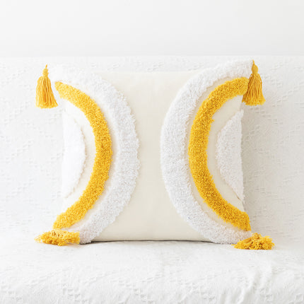 Handwoven Tufted Cushion Cover | Colourful Modern Pillow 45x45