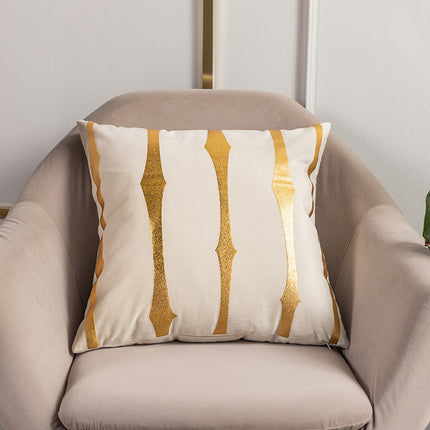 Golden Stripe Cushion Cover – 45x45cm in Beige or Brown