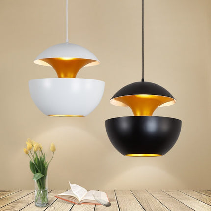 Nordic Minimalist Ceiling Light – Black & Gold or White & Gold | Ikeame