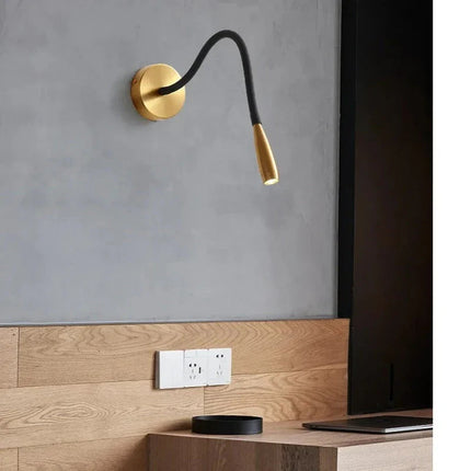 Hose LED Wall Lamp – Flexible Adjustable Black & Gold Light
