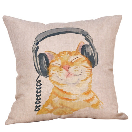 Cat Cushion Covers 45x45 | Cute Linen Cotton Pillowcases