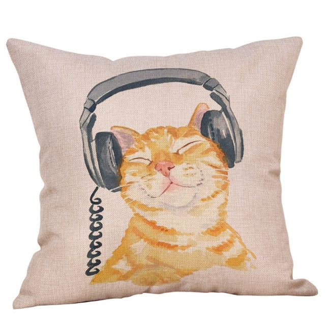 Cat Cushion Covers 45x45 | Cute Linen Cotton Pillowcases