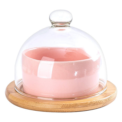 Ceramic Fruit Bowl With Lid Dessert Bowl Cake Baking Bowl Pudding Cup Ice Cream Cup