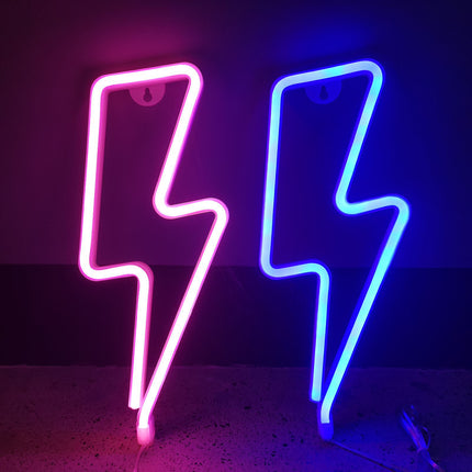 Neon Lightning Bolt Light – Colourful LED Wall Décor | Ikeame