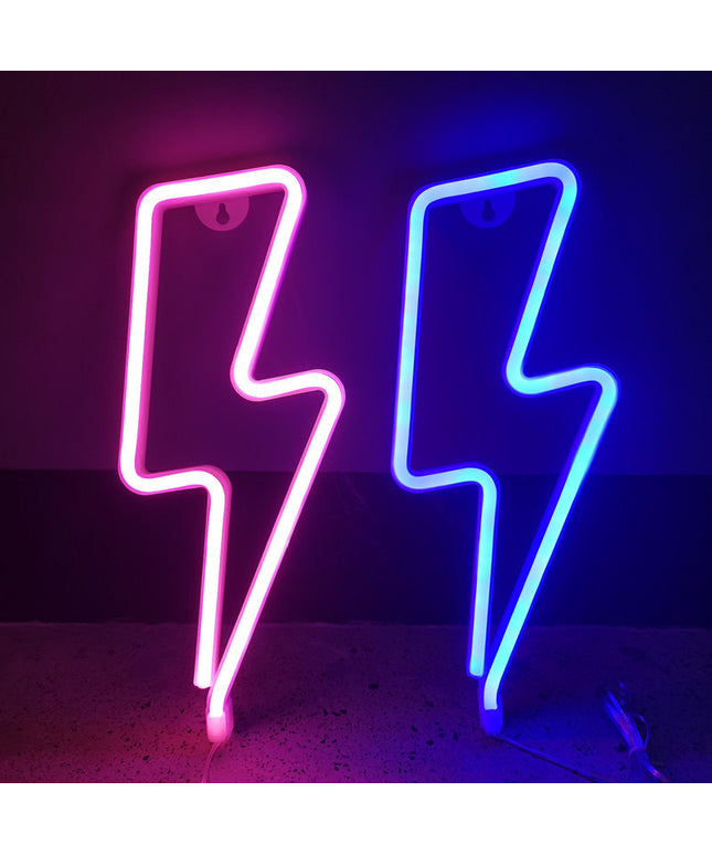 Neon Lightning Bolt Light – Colourful LED Wall Décor | Ikeame