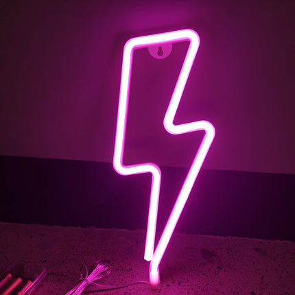 Neon Lightning Bolt Light – Colourful LED Wall Décor | Ikeame