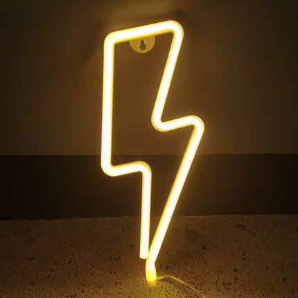 Neon Lightning Bolt Light – Colourful LED Wall Décor | Ikeame