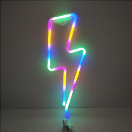 Neon Lightning Bolt Light – Colourful LED Wall Décor | Ikeame