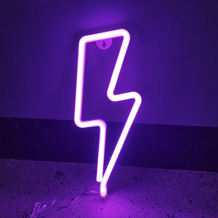 Neon Lightning Bolt Light – Colourful LED Wall Décor | Ikeame