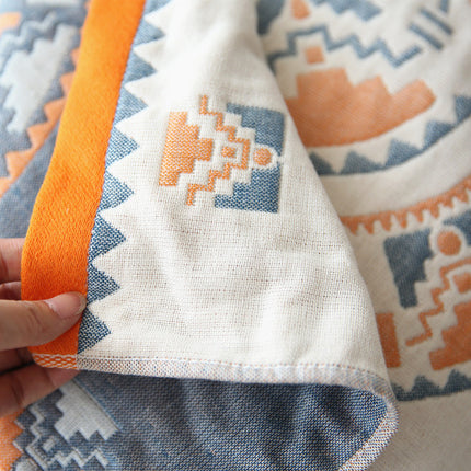 100% Cotton Embroidered Geometric Boho Pillowcase