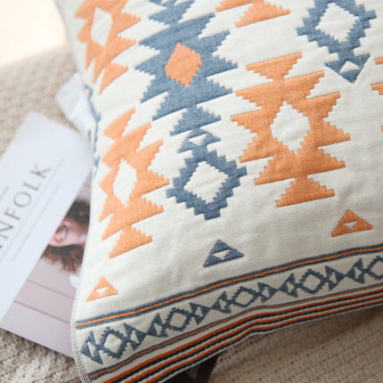 100% Cotton Embroidered Geometric Boho Pillowcase