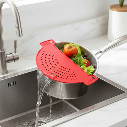Fan-Shaped Drain Board – Multi-Purpose Plastic Kitchen Gadget | Red, Blue, Yellow