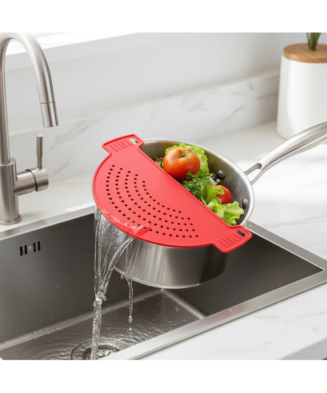 Fan-Shaped Drain Board – Multi-Purpose Plastic Kitchen Gadget | Red, Blue, Yellow