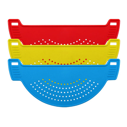 Fan-Shaped Drain Board – Multi-Purpose Plastic Kitchen Gadget | Red, Blue, Yellow